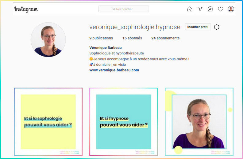 Véronique Barbeau Sophrologie & Hypnose - Lancement de mon compte Instagram